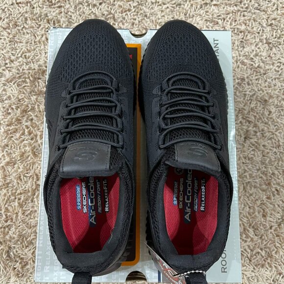 Skechers Men’s Relaxed Fit Cessnock Slip Resistant Work Shoes Black Size 8 (New) - Picture 7 of 16